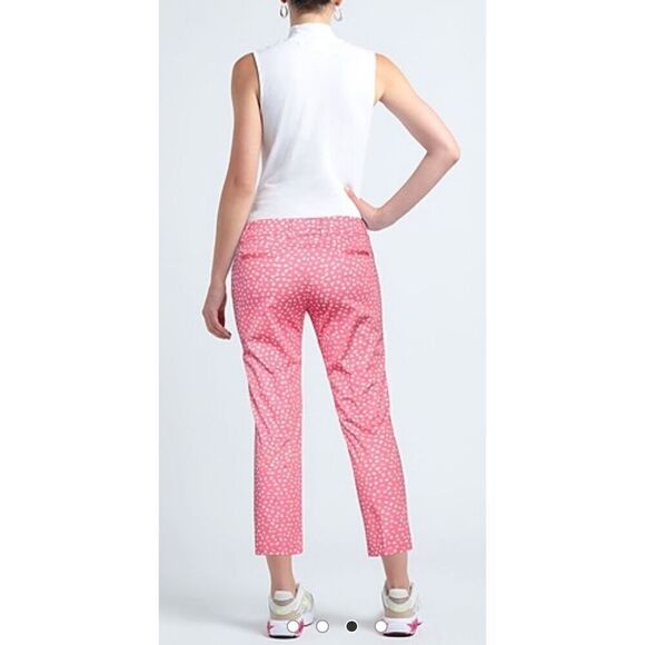 Piazza Sempione Casual Cotton Blend Pant in Pink & White NWT Size 48/12 - Picture 3 of 9